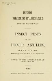 Cover of: Insect pests of the Lesser Antilles. by Henry Arthur Ballou