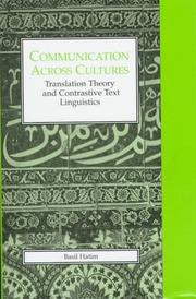 Cover of: Communication Across Cultures: Translation Theory and Contrastive Text Linguistics (Exeter Linguistic Studies)