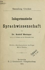 Cover of: Indogermanische Sprachwissenschaft by Rudolf Meringer