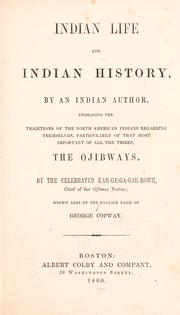 Cover of: Indian life and Indian history by George Copway