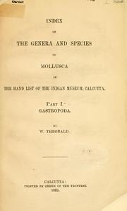 Cover of: Index of the genera and species of Mollusca in the hand list of the Indian Museum, Calcutta.: Pt. 1-2. Gastropoda.