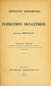 Cover of: Identification anthropométrique