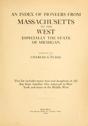 Cover of: index of pioneers from Massachusetts to the West, especially the state of Michigan