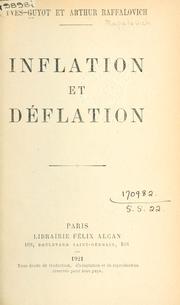 Cover of: Inflation et déflation