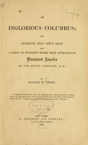 Cover of: An inglorious Columbus by Edward P. Vining