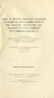 Cover of: Index of Spanish folktales by Ralph Steele Boggs