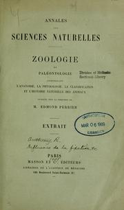 Cover of: Influence de la fixation pleurothétique sur la morphologie des mollusques acéphales dimyaires