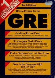 How to prepare for the graduate record examination by Brownstein, Samuel C.
