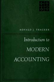 Cover of: Introduction to modern accounting by Ronald James Thacker