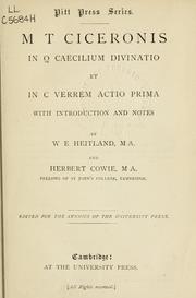Cover of: In Q. Caecilium: Divinatio et In C. Verrem actio prima