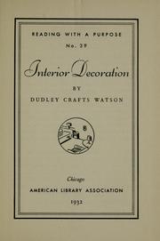 Cover of: Interior decoration