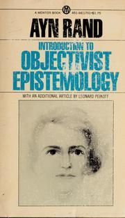 Cover of: Introduction to objectivist epistemology by Ayn Rand