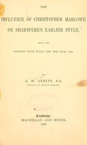 Cover of: The influence of Christopher Marlowe on Shakespeare's earlier style