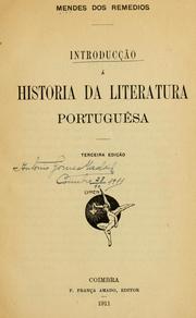 Cover of: Introducção à historia da literatura portuguêsa