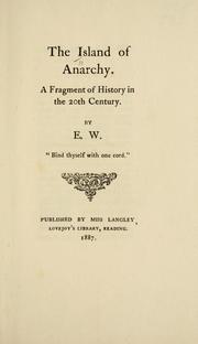Cover of: The island of anarchy by E. W.