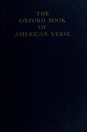 Cover of: Introduction by F.O. Matthiessen to The Oxford book of American verse by F. O. Matthiessen