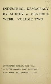 Cover of: Industrial democracy by Sidney Webb