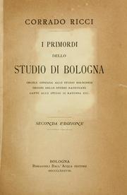 Cover of: I primordi dello Studio di Bologna. by Ricci, Corrado