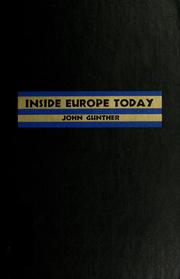 Cover of: Inside Europe today. by John Gunther
