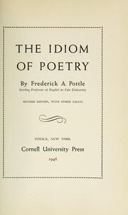 Cover of: The idiom of poetry
