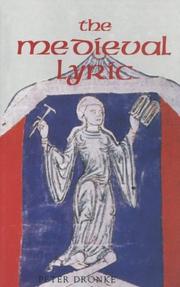 The medieval lyric by Dronke, Peter.