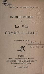 Cover of: Introduction à la vie comme-il-faut.