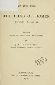 Cover of: The Iliad, books IX and X by Όμηρος