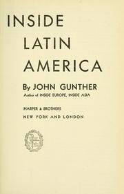 Cover of: Inside Latin America by John Gunther