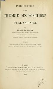 Cover of: Introduction à la théorie des fonctions d'una variable.