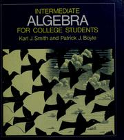 Cover of Intermediate algebra for college students