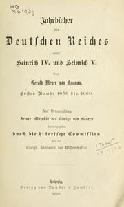 Cover of: Jahrbücher des deutschen Reiches unter Heinrich IV. und Heinrich V.