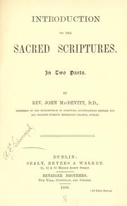 Cover of: Introduction to the Sacred Scriptures by John MacDevitt, John MacDevitt