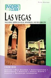 Cover of: Insiders' guide to Las Vegas: including North Las Vegas, Henderson, Boulder City