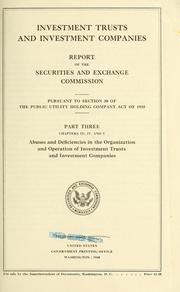 Cover of: Investment trusts and investment companies. | United States. Securities and Exchange Commission.