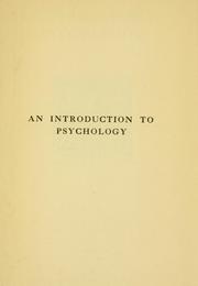 Cover of: An introduction to psychology by Wilhelm Max Wundt