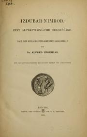 Cover of: Izdubar-Nimrod by Alfred Jeremias