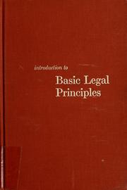 Cover of: Introduction to basic legal principles | Reed T. Phalan