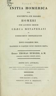 Cover of: Initia Homerica by Όμηρος (Homer)