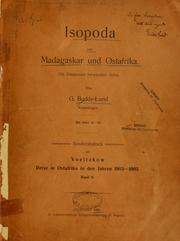 Cover of: Isopoda von Madagaskar und Ostafrika.: Mit diagnosen verwandter arten.