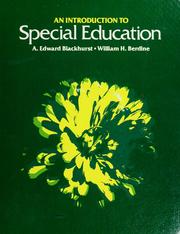 Cover of: An Introduction to special education