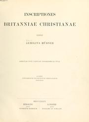 Cover of: Inscriptiones Britanniae christianae: accedit supplementum Inscriptionum christianarum Hispaniae.