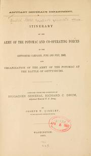 Cover of: Itinerary of the Army of the Potomac and co-operating forces in the Gettysburg campaign.