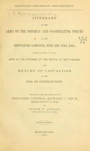 Cover of: Itinerary of the Army of the Potomac and co-operating forces in the Gettysburg campaign, June and July, 1863