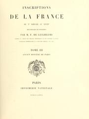 Cover of: Inscriptions de la France du Ve siècle au 18e: Ancien diocése de Paris.