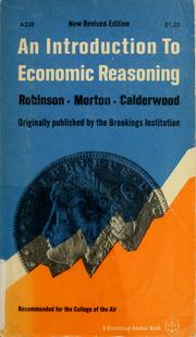 Cover of: An introduction to economic reasoning by Marshall A. Robinson