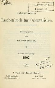 Cover of: Internationales Taschenbuch für Orientalisten.: Erster Jahrgang.