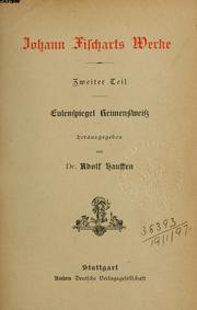 Cover of: Johann Fischarts Werke by Johann Fischart