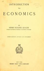 Cover of: Introduction to economics by Henry R. Seager