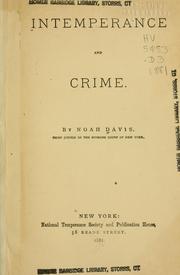 Cover of: Intemperance and crime by Davis, Noah