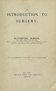 Cover of: An introduction to surgery.